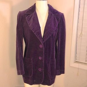 Newport News Purple Corduroy Blazer Coat Jacket